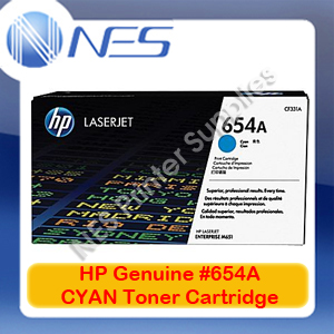 HP Genuine #654A CYAN Toner Cartridge for Color LaserJet Enterprise M651dn/M651n/M651xh [CF331A] 15K